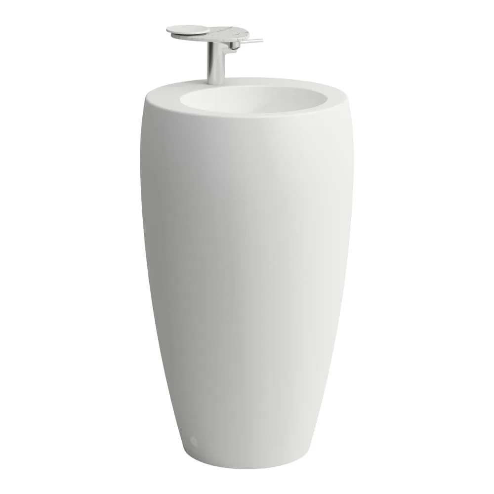LAUFEN ILBAGNOALESSI Freistehender Waschtisch, ohne Überlauf, inkl. Ablaufventil mit Ventilabdeckung Keramik 530 x 530 x 900 mm #H8119727571091 - 757 - Weiß matt
