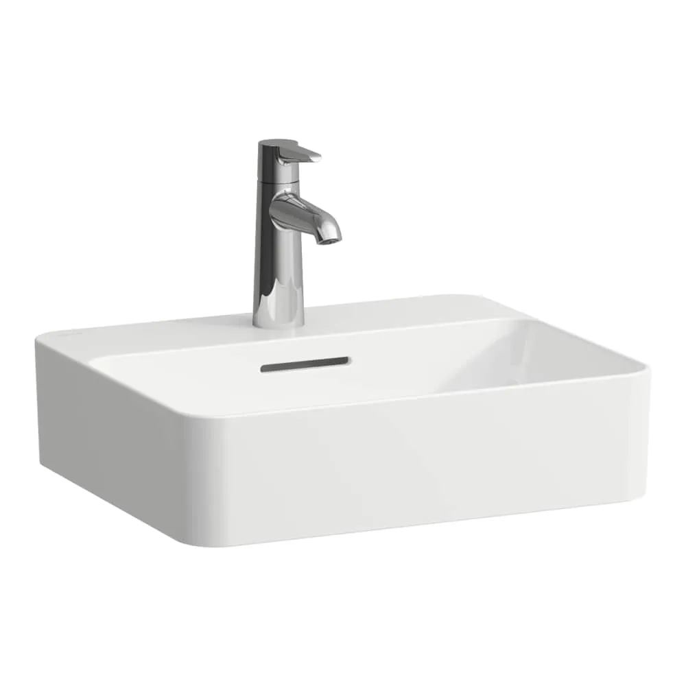 LAUFEN VAL Waschtisch-Schale, mit Armaturenbank 450 x 380 x 115 mm #H8122804001041 - 400 - Weiẞ LCC (LAUFEN Clean Coat)