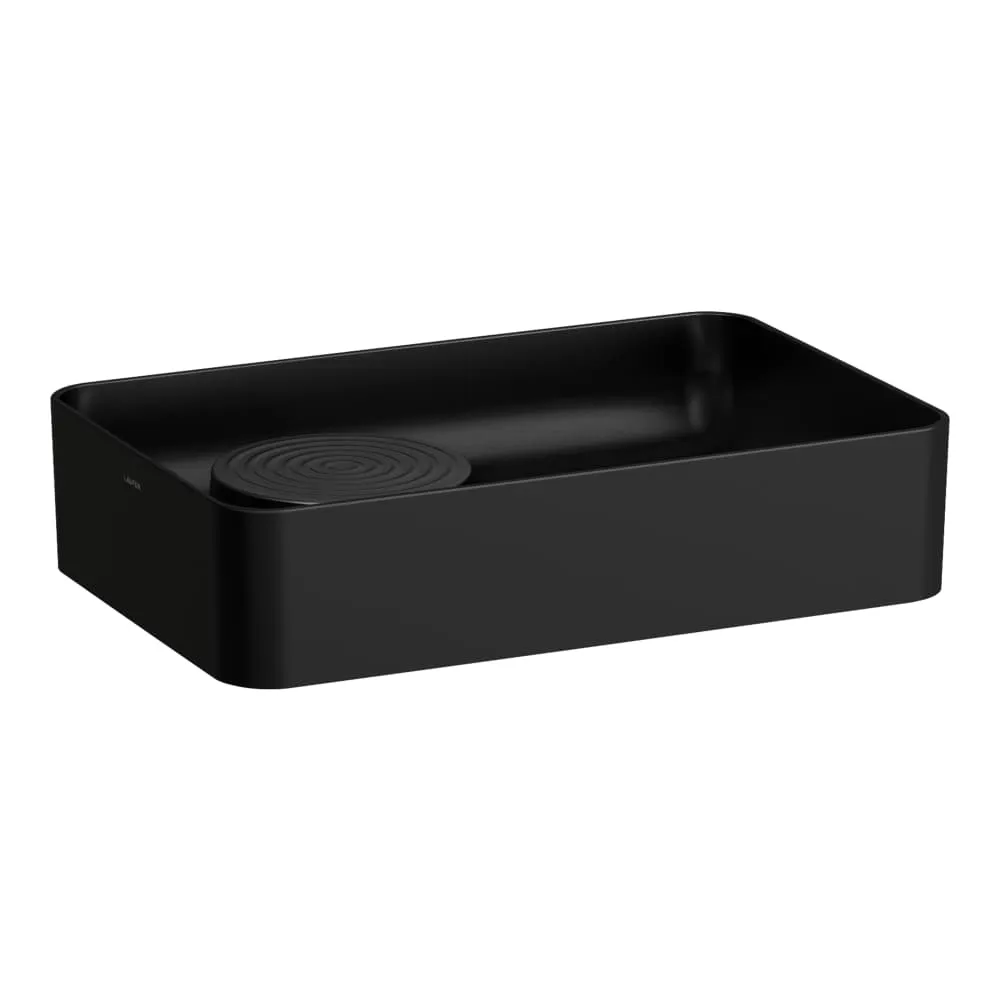 LAUFEN VAL Waschtisch-Schale, mit semi-trockenem Bereich (Insel) 550 x 360 x 125 mm #H8122827161091 - 716 - Schwarz matt