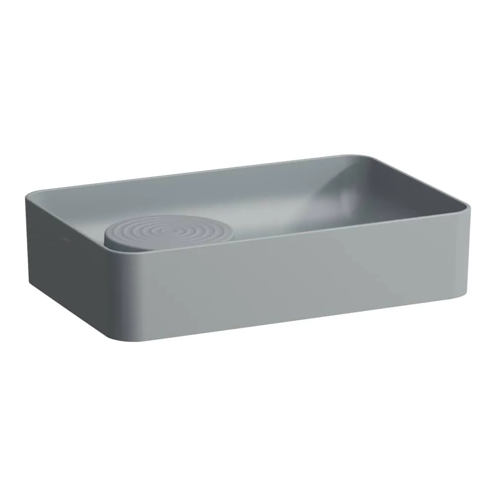 LAUFEN VAL Waschtisch-Schale, mit semi-trockenem Bereich (Insel) 550 x 360 x 125 mm #H8122827581121 - 758 - Graphit matt
