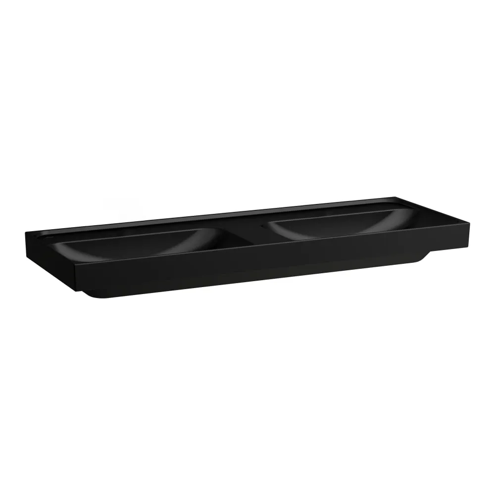 LAUFEN MEDA Doppelwaschtisch 1300 x 460 x 80 mm #H8141127161121 - 716 - Schwarz matt