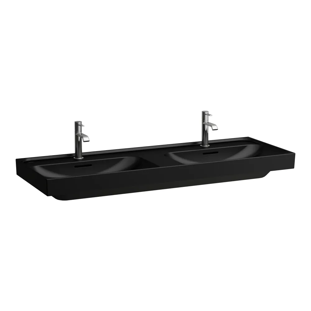 LAUFEN MEDA Doppelwaschtisch 1300 x 460 x 80 mm #H8141127161041 - 716 - Schwarz matt