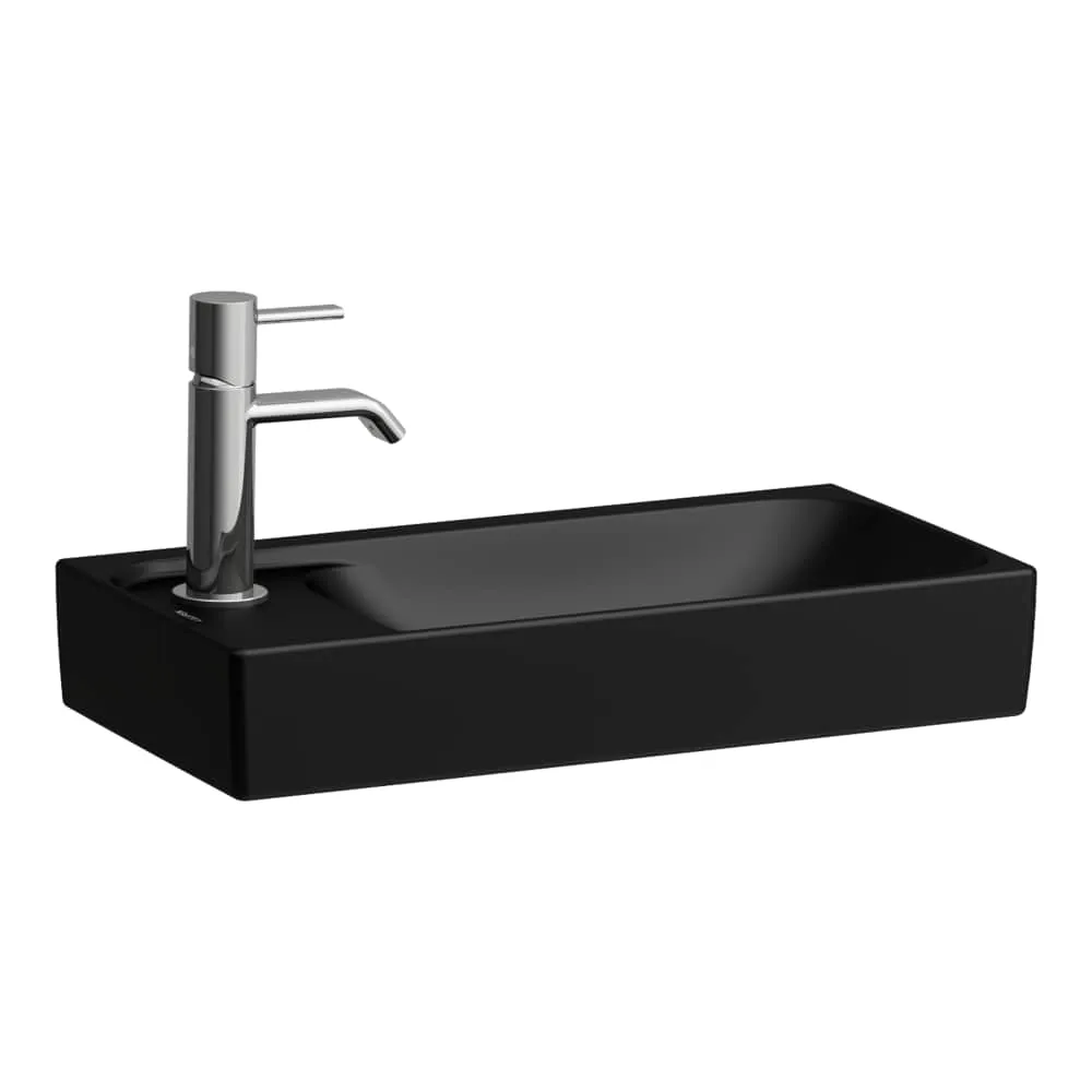 LAUFEN MEDA Handwaschbecken, Armaturenbank links 460 x 235 x 90 mm #H8151147161131 - 716 - Schwarz matt