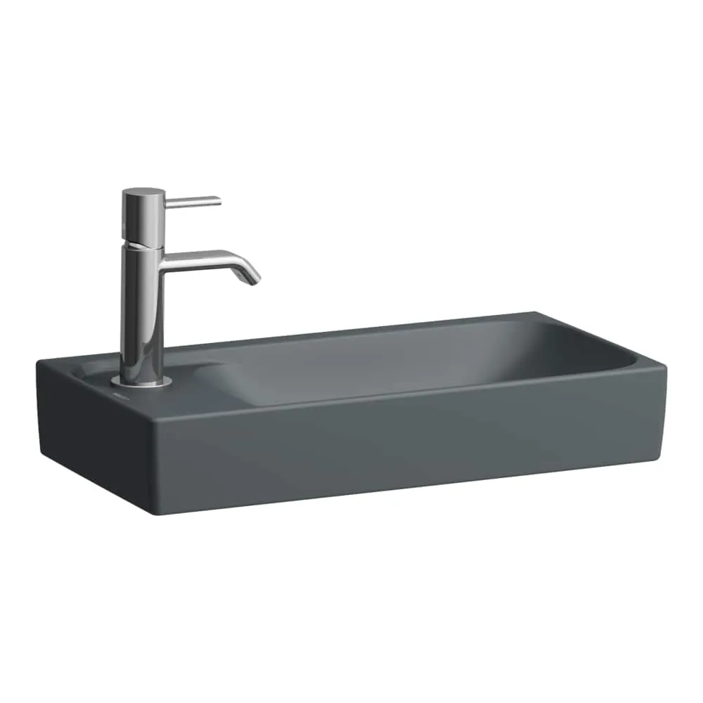 LAUFEN MEDA Handwaschbecken, Armaturenbank links 460 x 235 x 90 mm #H8151147581131 - 758 - Graphit matt