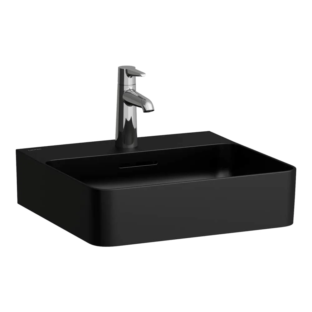 LAUFEN VAL Aufsatzhandwaschbecken, wandgebunden 450 x 420 x 115 mm #H8162807161091 - 716 - Schwarz matt
