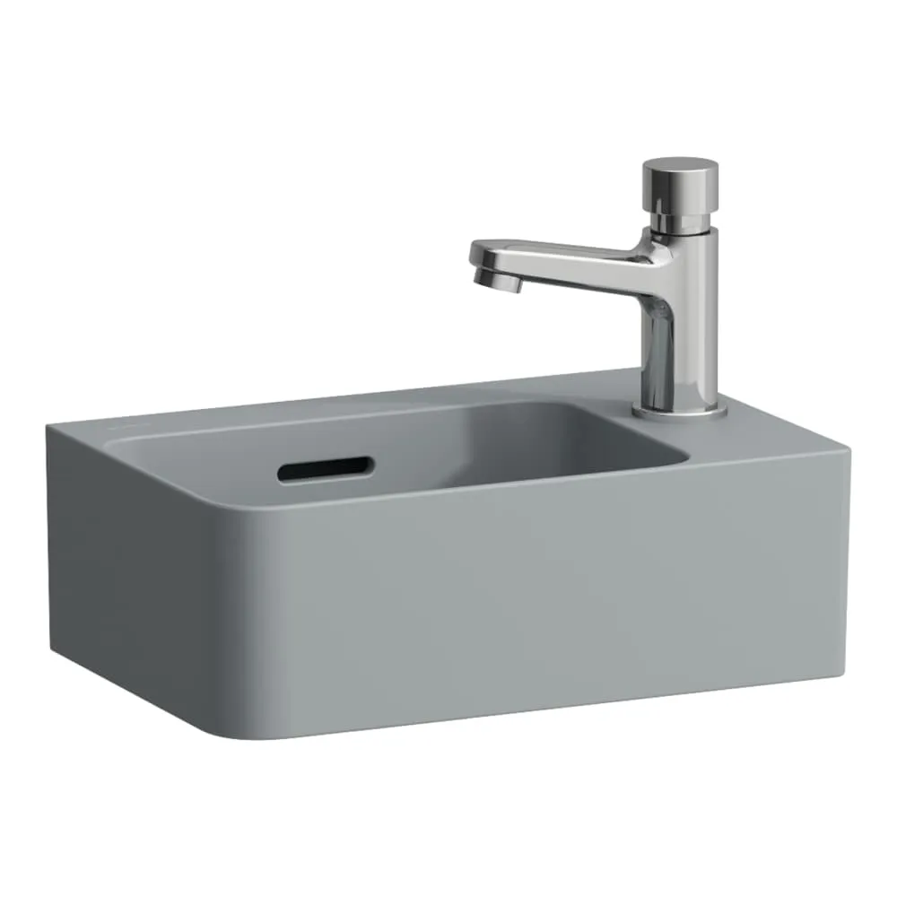 LAUFEN VAL Handwaschbecken, mit Hahnlochbank rechts 340 x 220 x 115 mm #H8152807581061 - 758 - Graphit matt