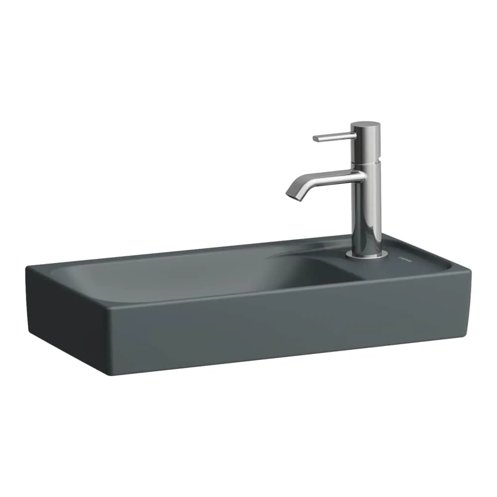 LAUFEN MEDA Handwaschbecken, mit Armaturenbank rechts 460 x 235 x 90 mm #H8151137581141 - 758 - Graphit matt
