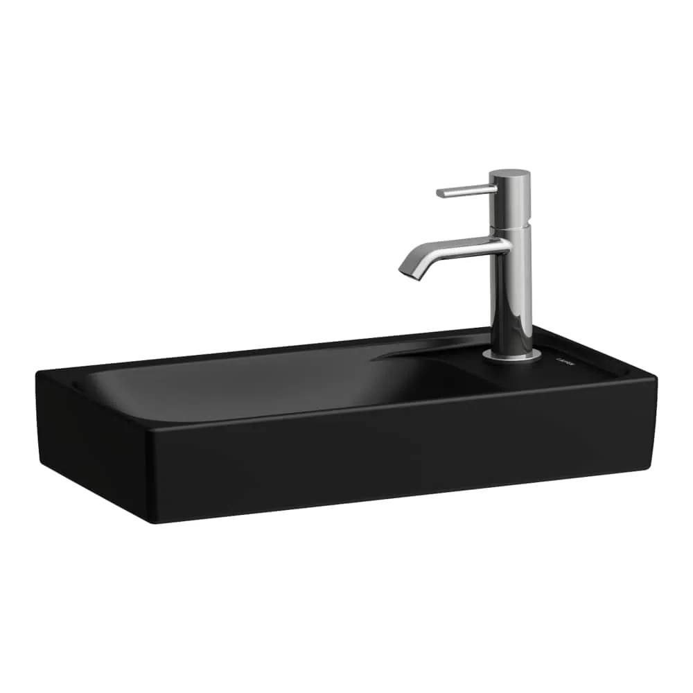 LAUFEN MEDA Handwaschbecken, mit Armaturenbank rechts 460 x 235 x 90 mm #H8151137161141 - 716 - Schwarz matt