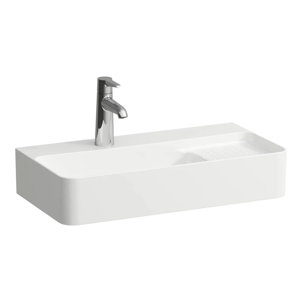 LAUFEN VAL Waschtisch 'compact', mit semi-trockenem Bereich rechts 600 x 310 x 115 mm #H8152857571091 - 757 - Weiß matt
