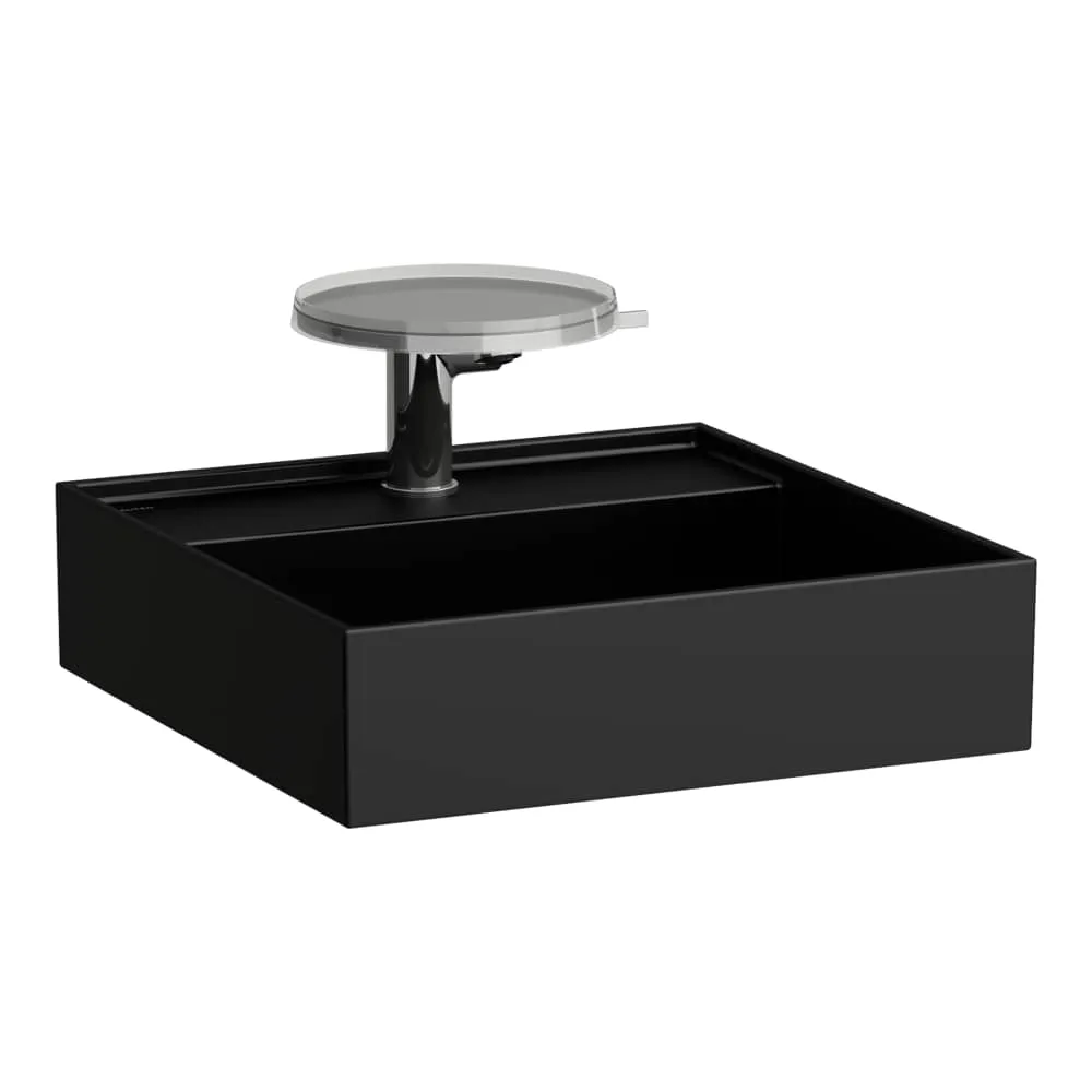 LAUFEN Kartell LAUFEN Aufsatzhandwaschbecken, wandgebunden, mit verdecktem Ablauf 460 x 460 x 120 mm #H8183317161121 - 716 - Schwarz matt