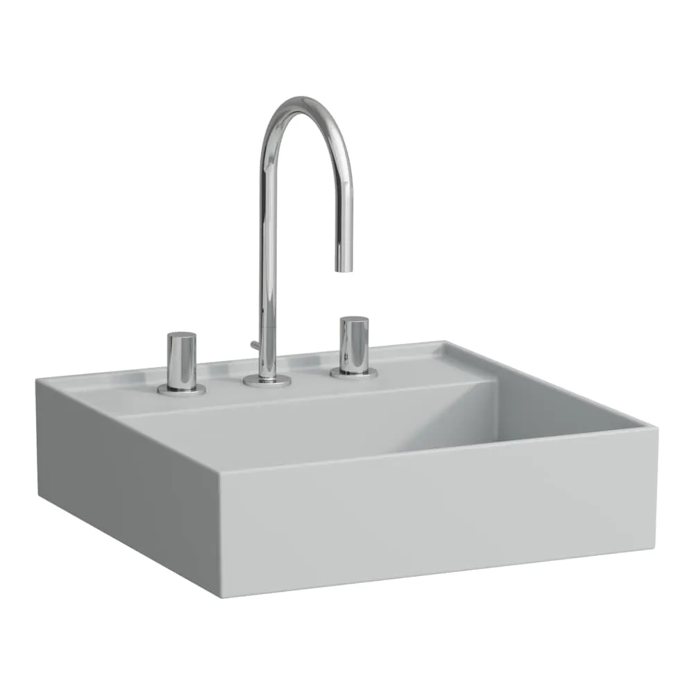 LAUFEN Kartell LAUFEN Aufsatzhandwaschbecken, wandgebunden, mit verdecktem Ablauf 460 x 460 x 120 mm #H8183317591581 - 759 - Grau matt
