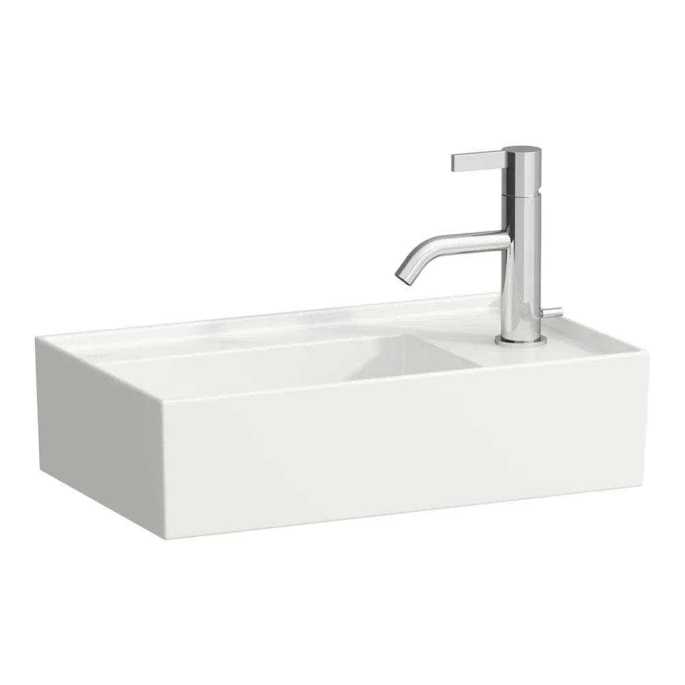 LAUFEN Kartell LAUFEN Handwaschbecken, Armaturenbank rechts, mit verdecktem Ablauf 460 x 280 x 120 mm #H8153344001111 - 400 - Weiẞ LCC (LAUFEN Clean Coat)
