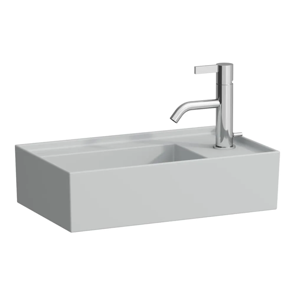 LAUFEN Kartell LAUFEN Handwaschbecken, Armaturenbank rechts, mit verdecktem Ablauf 460 x 280 x 120 mm #H8153347591111 - 759 - Grau matt