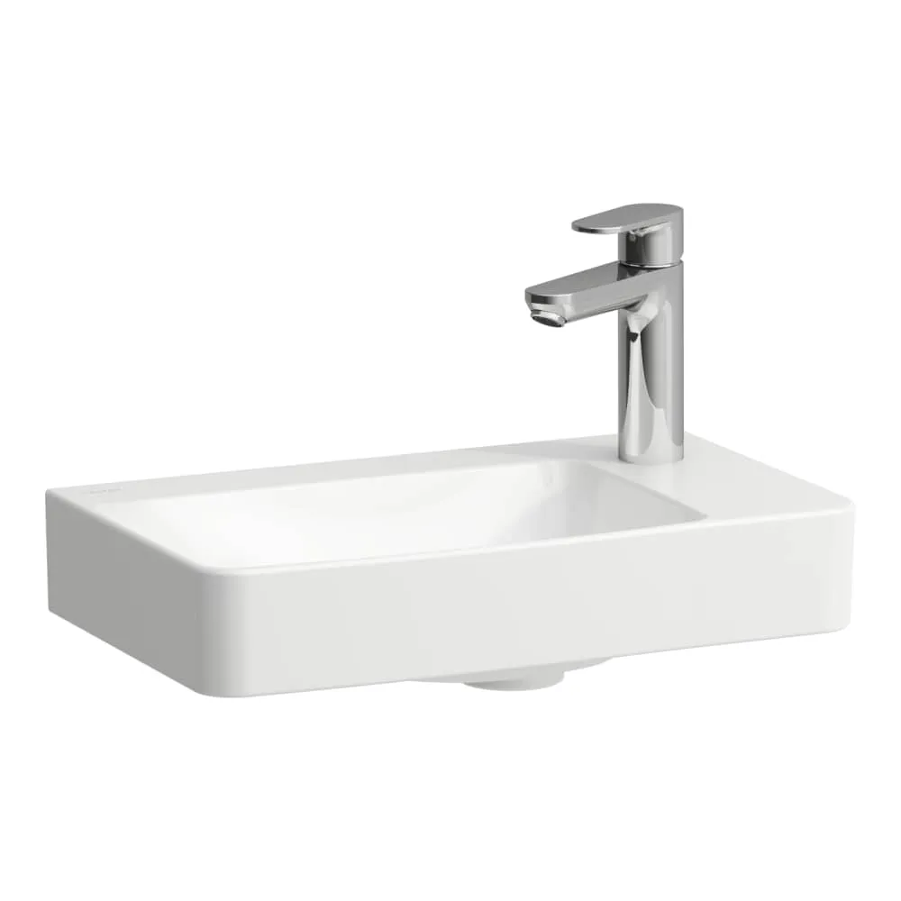 LAUFEN PRO X Handwaschbecken 'compact', mit Hahnlochbank rechts 480 x 280 x 125 mm #H8158647571141 - 757 - Weiß matt