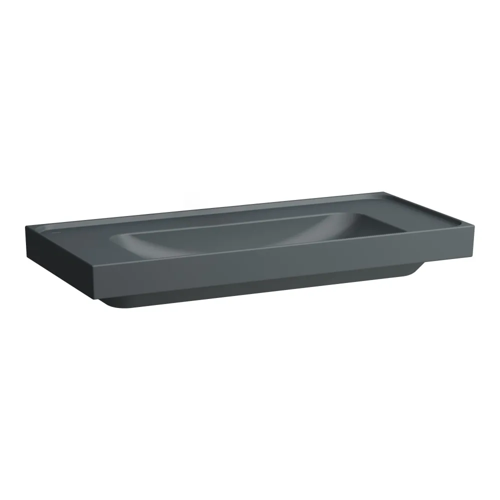 LAUFEN MEDA Aufsatzwaschtisch, wandgebunden, Ablage rechts und links 1000 x 460 x 80 mm #H8161197581121 - 758 - Graphit matt
