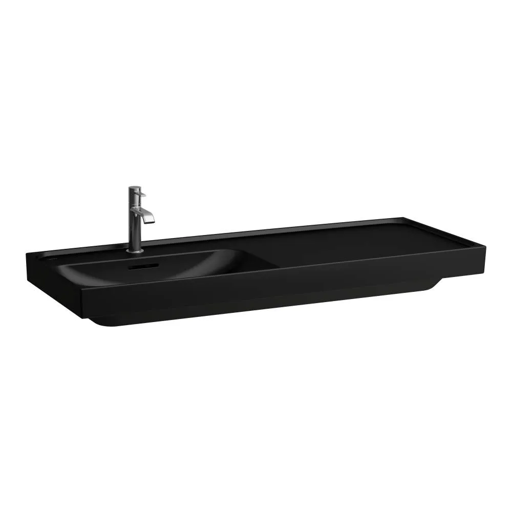LAUFEN MEDA Waschtisch, Ablage rechts 1200 x 460 x 80 mm #H8171107161111 - 716 - Schwarz matt