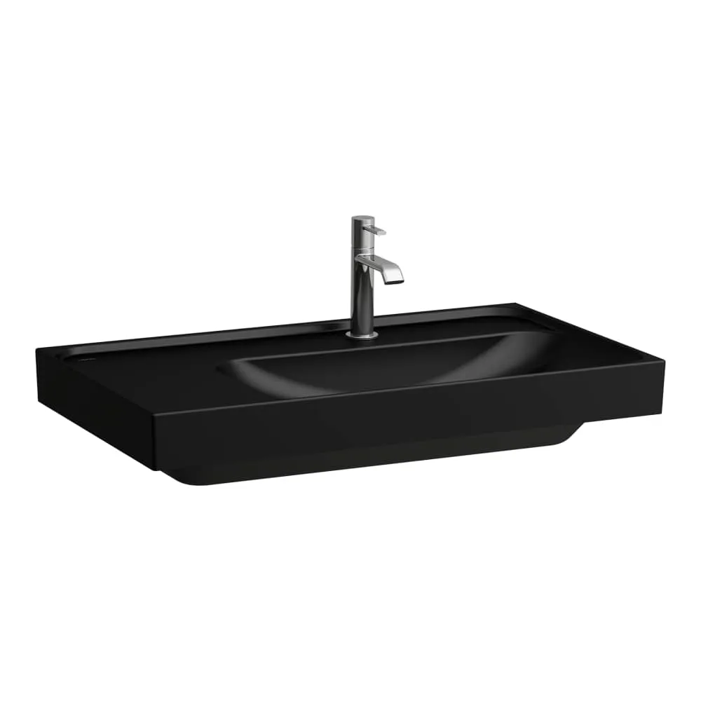 LAUFEN MEDA Waschtisch, Ablage links 800 x 460 x 160 mm #H8171157161111 - 716 - Schwarz matt