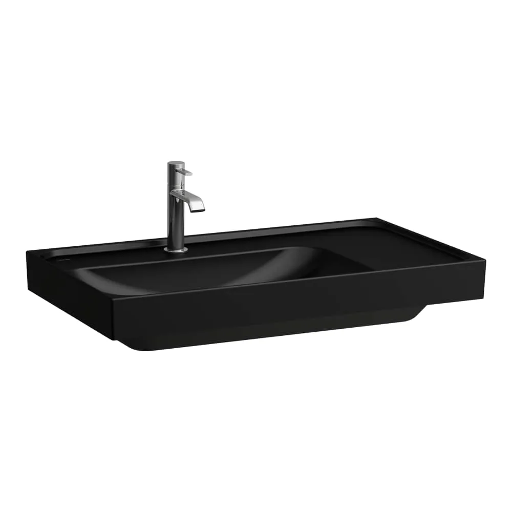 LAUFEN MEDA Waschtisch, Ablage rechts 800 x 460 x 160 mm #H8171167161111 - 716 - Schwarz matt