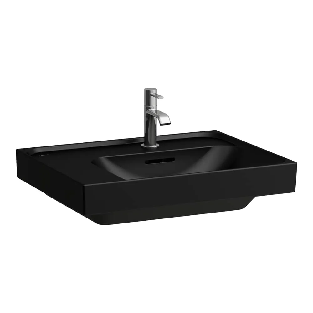 LAUFEN MEDA Aufsatzwaschtisch, wandgebunden, Ablage links 600 x 460 x 160 mm #H8181127161081 - 716 - Schwarz matt