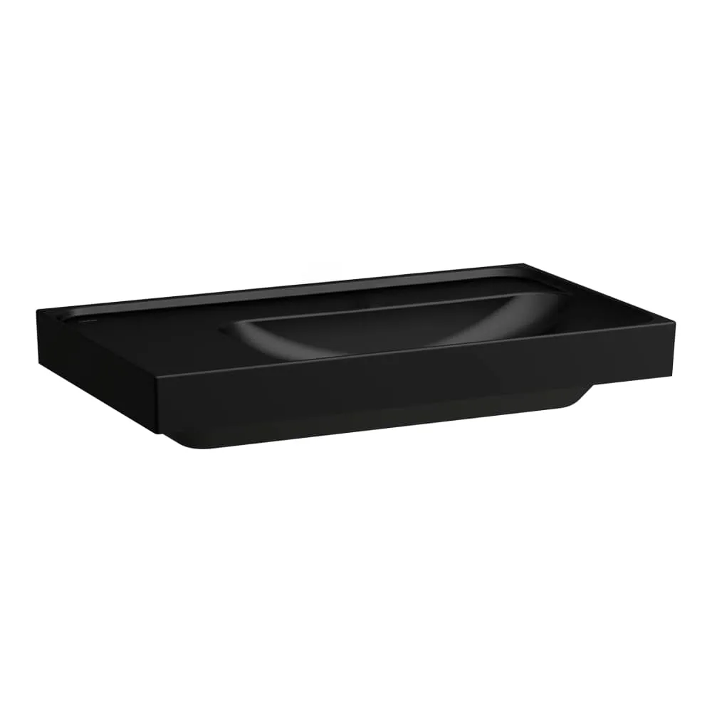 LAUFEN MEDA Waschtisch, Ablage links 800 x 460 x 160 mm #H8171157161121 - 716 - Schwarz matt