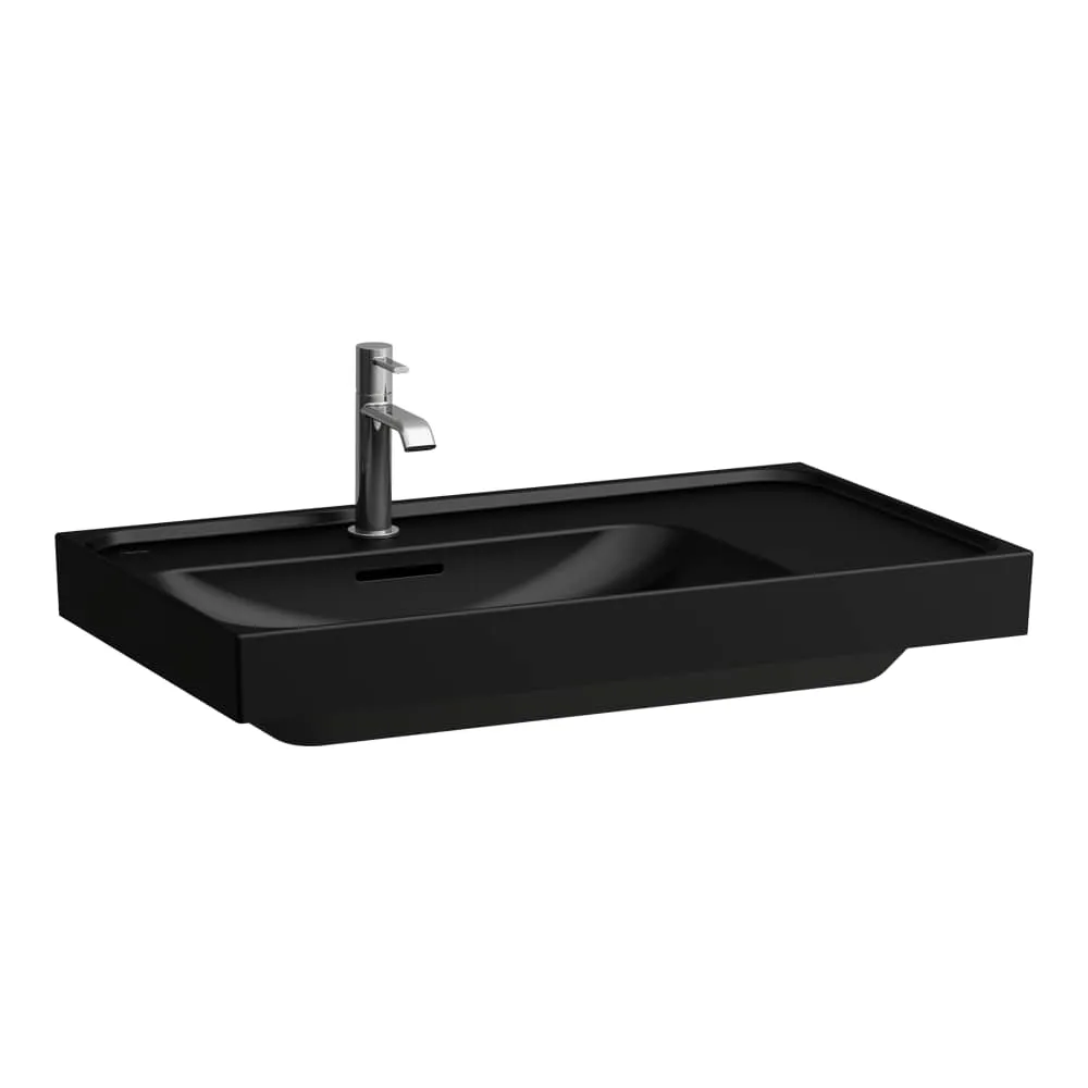 LAUFEN MEDA Waschtisch, Ablage rechts 800 x 460 x 160 mm #H8171167161041 - 716 - Schwarz matt
