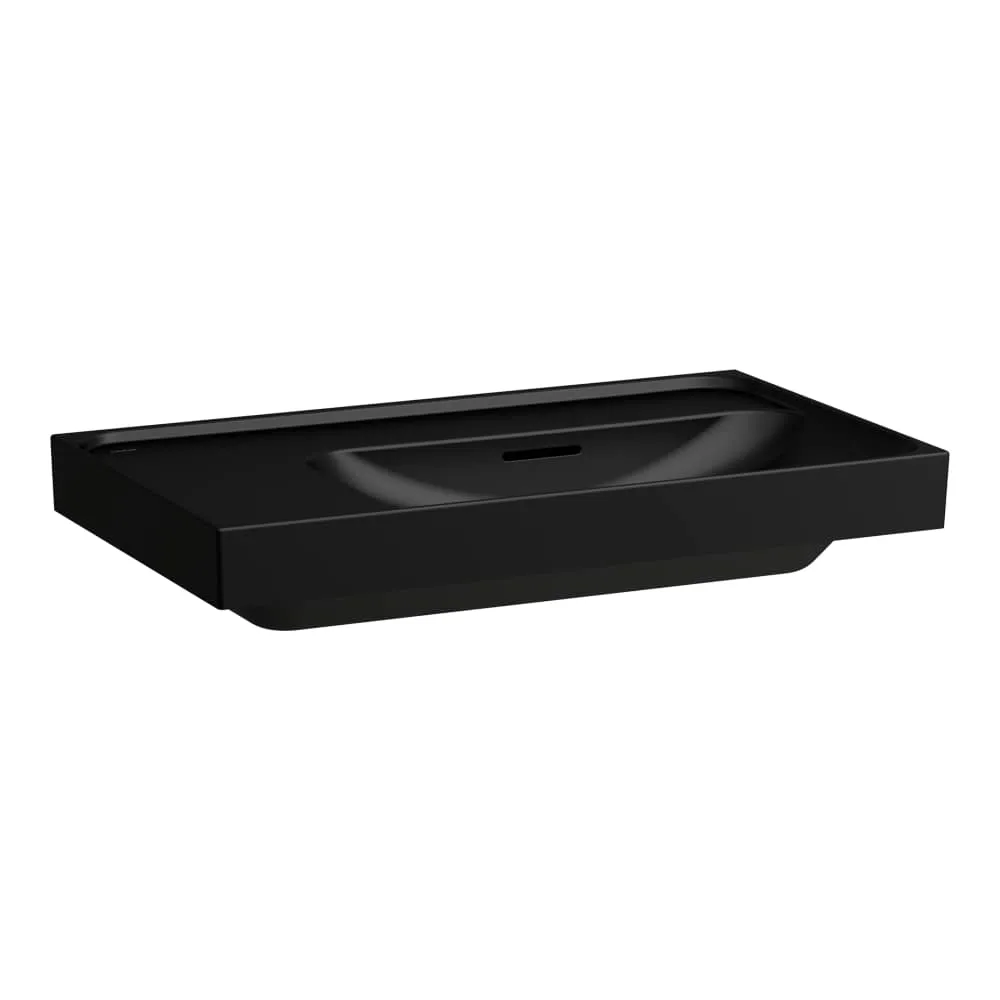 LAUFEN MEDA Waschtisch, Ablage links 800 x 460 x 160 mm #H8171157161091 - 716 - Schwarz matt