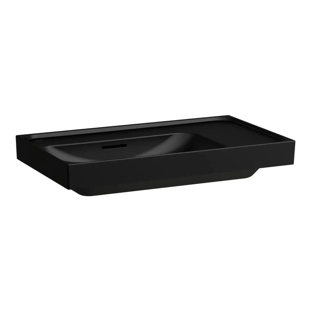 LAUFEN MEDA Waschtisch, Ablage rechts 800 x 460 x 160 mm #H8171167161091 - 716 - Schwarz matt