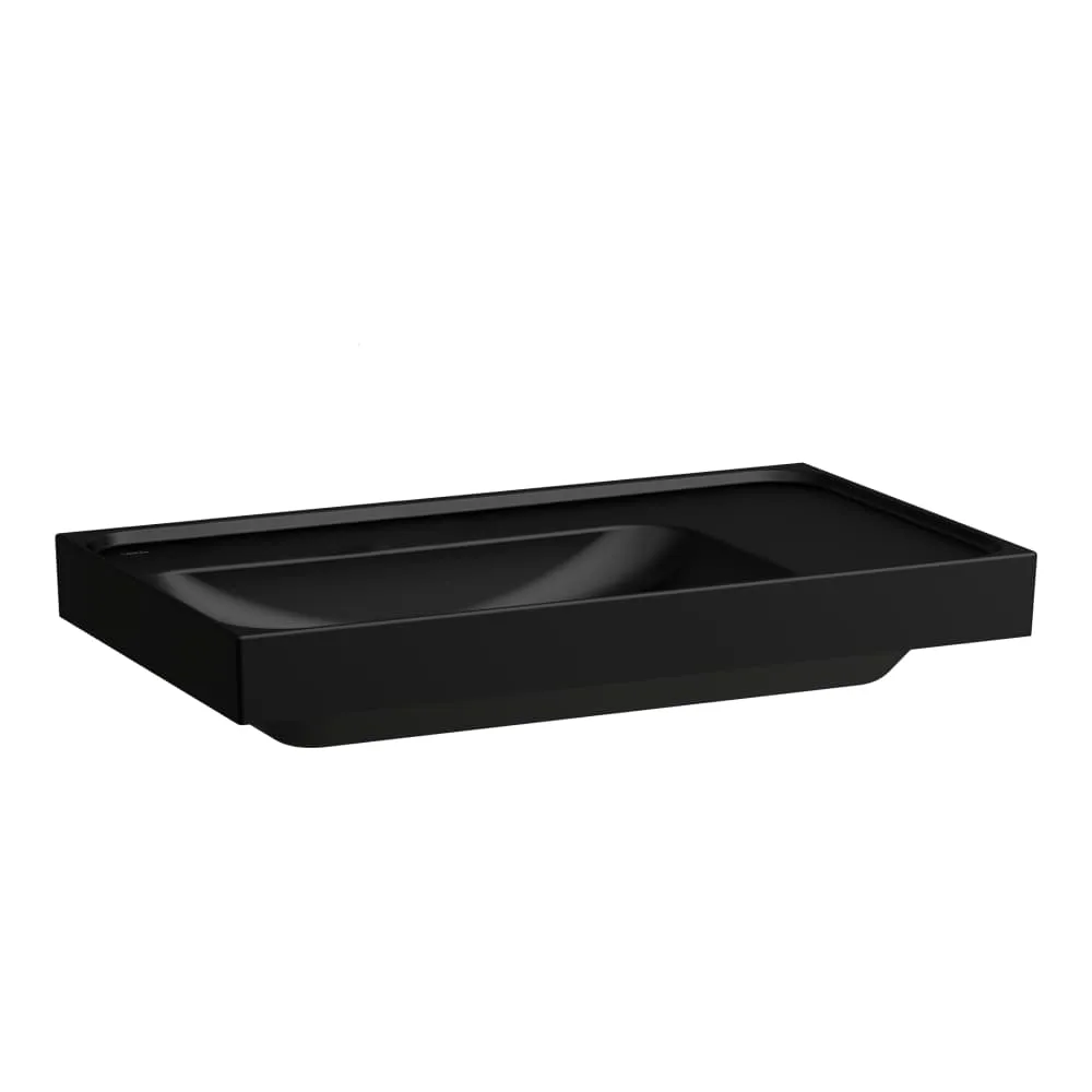 LAUFEN MEDA Waschtisch, Ablage rechts 800 x 460 x 160 mm #H8171167161121 - 716 - Schwarz matt