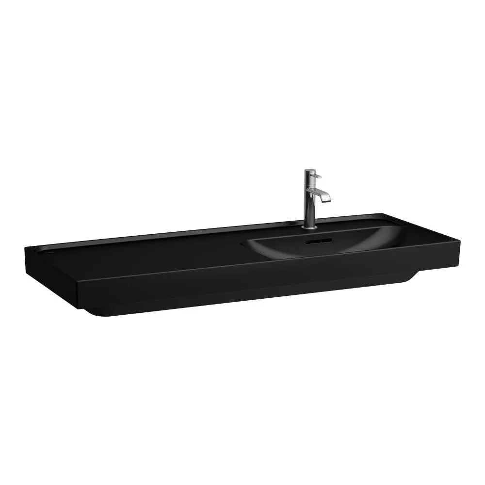 LAUFEN MEDA Waschtisch, Ablage links 1200 x 460 x 80 mm #H8171197161041 - 716 - Schwarz matt