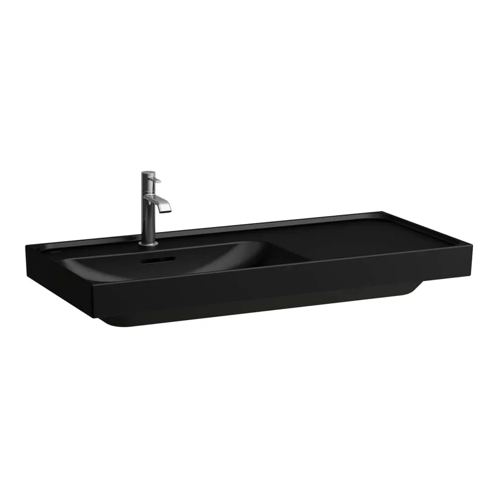 LAUFEN MEDA Waschtisch, Ablage rechts 1000 x 460 x 80 mm #H8171187161081 - 716 - Schwarz matt