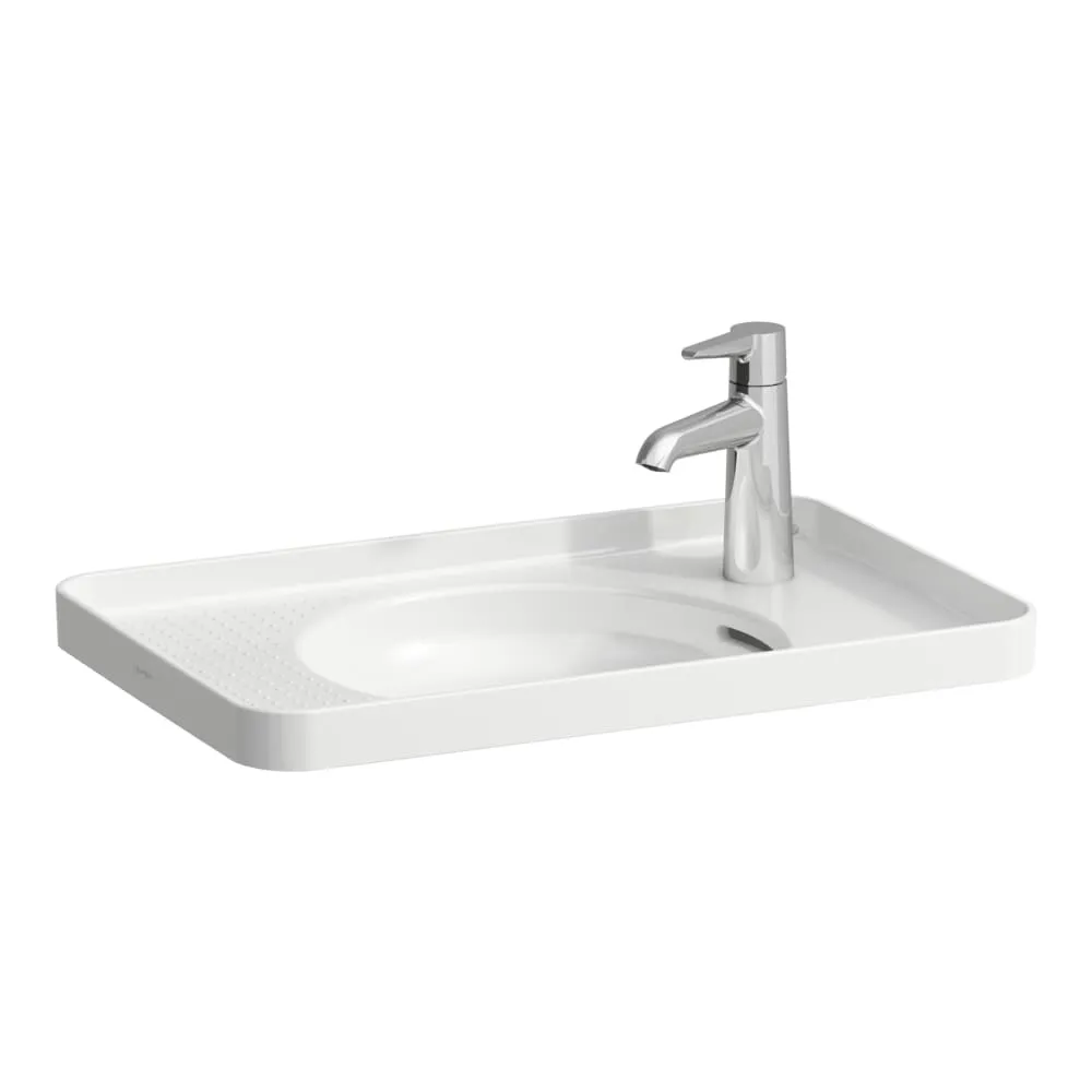 LAUFEN VAL Einbauwaschtisch von oben, mit semi-trockenen Bereichen 550 x 360 x 40 mm #H817281A001131 - A00 - Weiẞ LCC Active (LAUFEN Clean Coat Active)