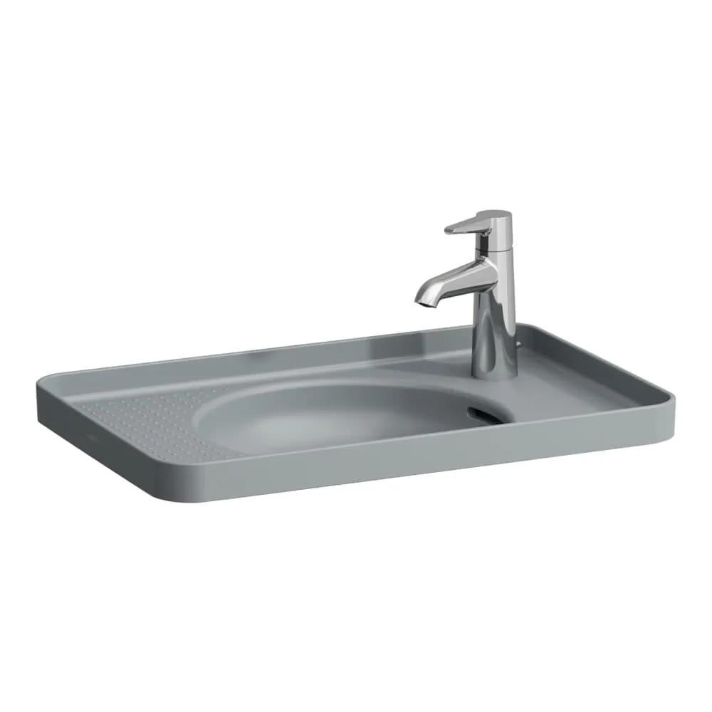 LAUFEN VAL Einbauwaschtisch von oben, mit semi-trockenen Bereichen 550 x 360 x 40 mm #H8172817581061 - 758 - Graphit matt