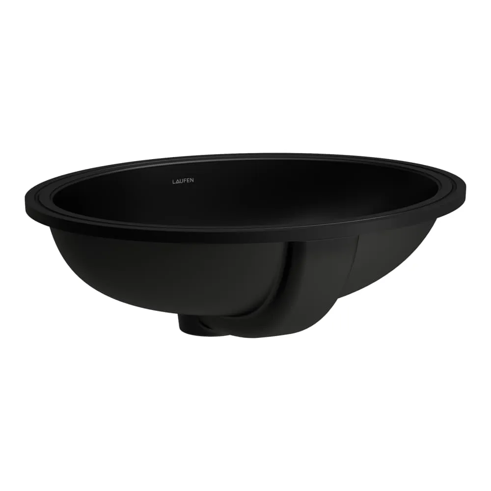 LAUFEN SAVOY Einbauwaschtisch von unten, oval, geschliffen 500 x 416 x 180 mm #H8189437161551 - 716 - Schwarz matt
