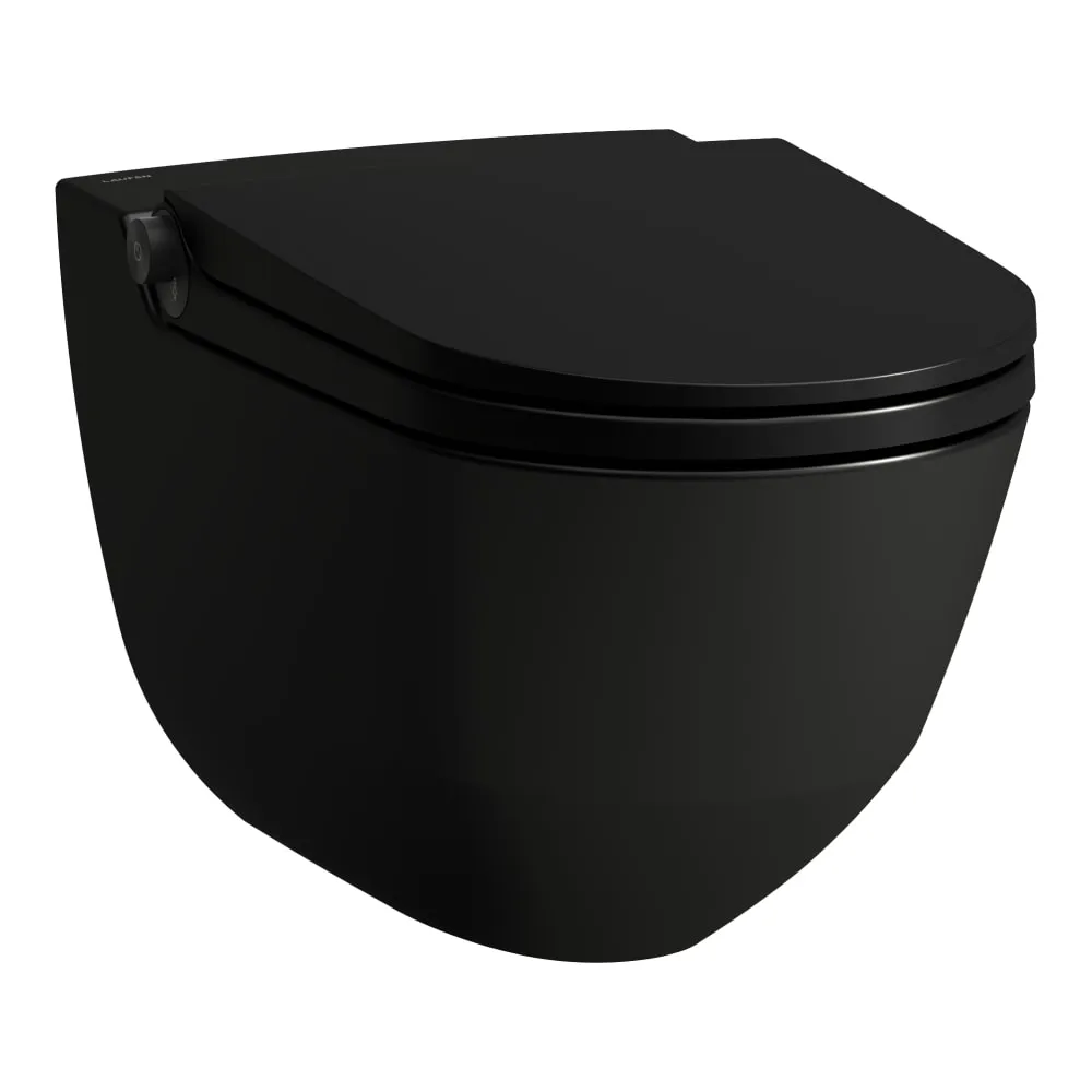 LAUFEN CLEANET RIVA Dusch-WC, wandhängend, Tiefspüler, ohne Spülrand, inkl. WC-Sitz mit Deckel, abnehmbar, mit Absenkautomatik, inkl. Fernbedienung mit Touchscreen 600 x 395 x 415 mm #H8206917230001 - 723 - Schwarz matt mit Titanschwarz matt
