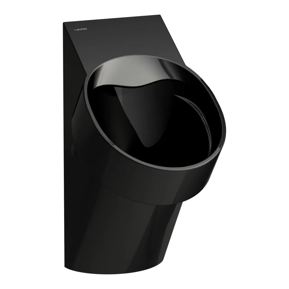 LAUFEN VAL Absauge-Urinal, Wasserzulauf innen, spülrandlos, ohne elektronische Steuerung, Ausführung ohne Deckel 305 x 365 x 560 mm #H8402850200001 - 020 - Schwarz glänzend