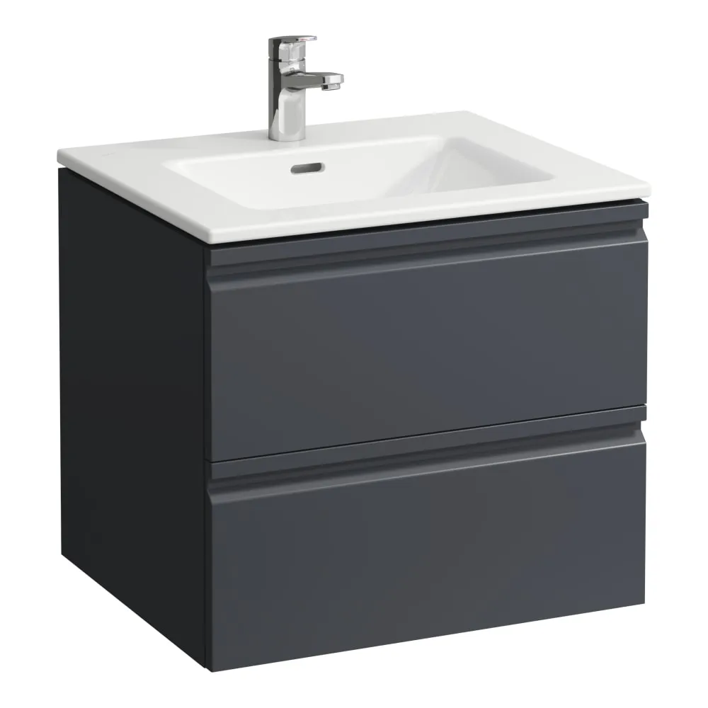 LAUFEN PRO S Pro S Set 600 mm, Waschtisch in weiß glänzend inkl. Waschtischunterbau, 2 Schubladen inkl. Schubladen-Ordnungssystem 600 x 500 x 545 mm #H8619614801041 - 480 - Graphit