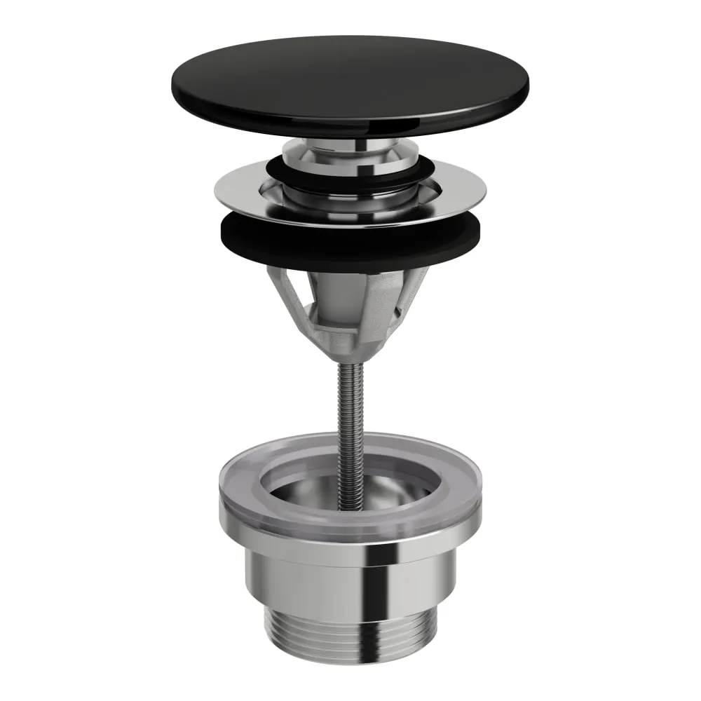 LAUFEN Push-open Ablaufventil mit SaphirKeramik Abdeckung 80 x 80 x 140 mm #H8981920200001 - 020 - Schwarz glänzend