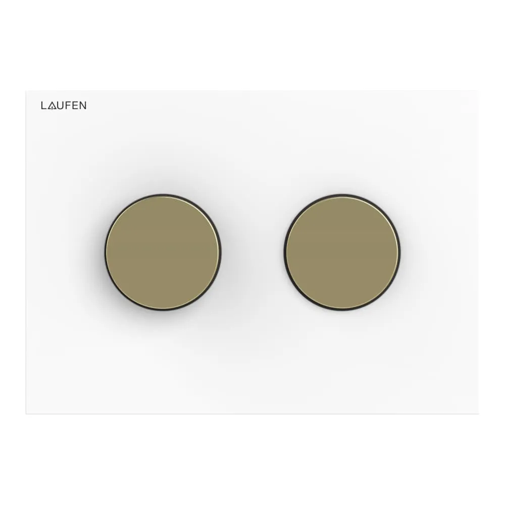 LAUFEN INEO Betätigungsplatte INEO GROOVE 203 x 18 x 145 mm #H9001171980001 - 198 - Weiẞ mit Tasten gold glänzend