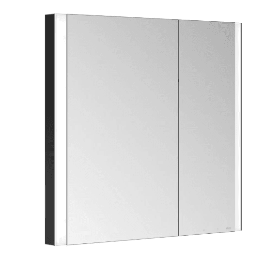 KEUCO Spiegelschrank Somaris Wandmontage, breite Tür links 800 x 710 x 128 mm 14502372200 Schwarz matt