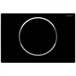 Bild von GEBERIT Sigma10 Betätigungsplatte für 1-Mengen-Spülung 115.758.KM.5 schwarz/chrom glänzend/schwarz