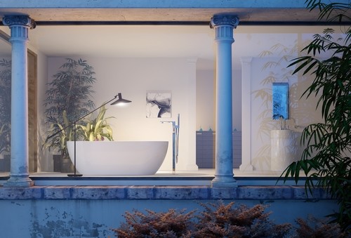 Зображення з  KREINER Marbelle freestanding bathtub 1690x 800x435/555 mm