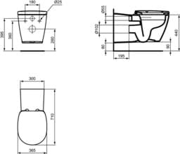 Bild von IDEAL STANDARD Connect Freedom Wandtiefspül-WC ohne Spülrand Weiß (Alpin) mit Ideal Plus E8194MA