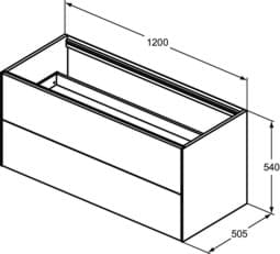 Bild von IDEAL STANDARD Conca 120cm wall hung washbasin unit with 2 drawers, no worktop, matt anthracite Matt Anthracite T3945Y2