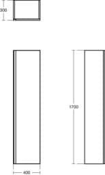 Bild von IDEAL STANDARD Connect EQ 400mm tall column unit with 1 door, dark walnut E2152PA