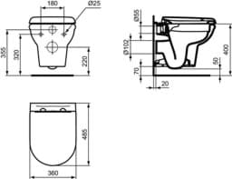 Bild von IDEAL STANDARD Exacto WC package without flush rim White (Alpine) R002601