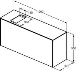 Bild von IDEAL STANDARD Conca 120cm wall hung short projection washbasin unit with 1 external drawer & 1 internal drawer, bespoke cutout, matt anthracite Matt Anthracite T3938Y2
