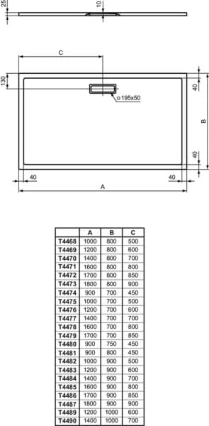 Bild von IDEAL STANDARD Ultra Flat New 1000 x 800cm rectangular shower tray - standard white White T446801