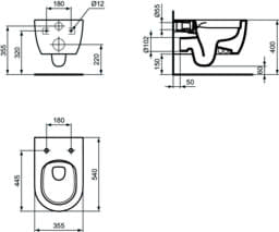 Bild von IDEAL STANDARD Blend Curve wall-hung WC without flush rim White (Alpine) T465501