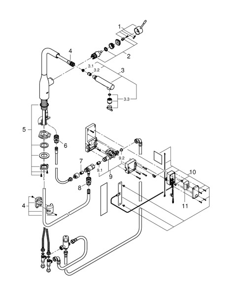 Bild von 30311DC0 Essence Foot Control Electronic single-lever sink mixer 1/2″