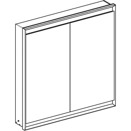 εικόνα του GEBERIT ONE mirror cabinet with ComfortLight and two doors, flush-mounted, height 90 cm #505.803.00.2 - white / aluminium powder-coated
